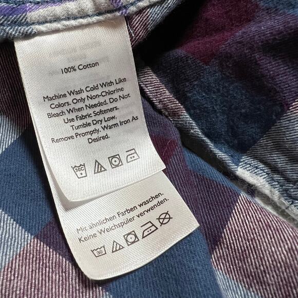 Eddie Bauer Women's Plaid Classic Fit Flannel Button Up Shirt Size Medium - Picture 7 of 9